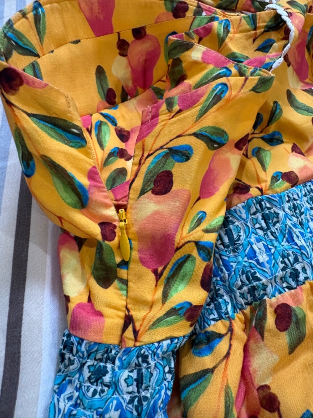 Farm Rio for Anthropologie Yellow Floral Maxi Dress | Boho Statement Dress US 4 - Picture 6 of 9